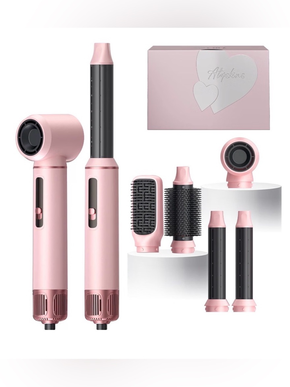 Atopskins Pink 5-in-1 Blow Dryer Brush Set
